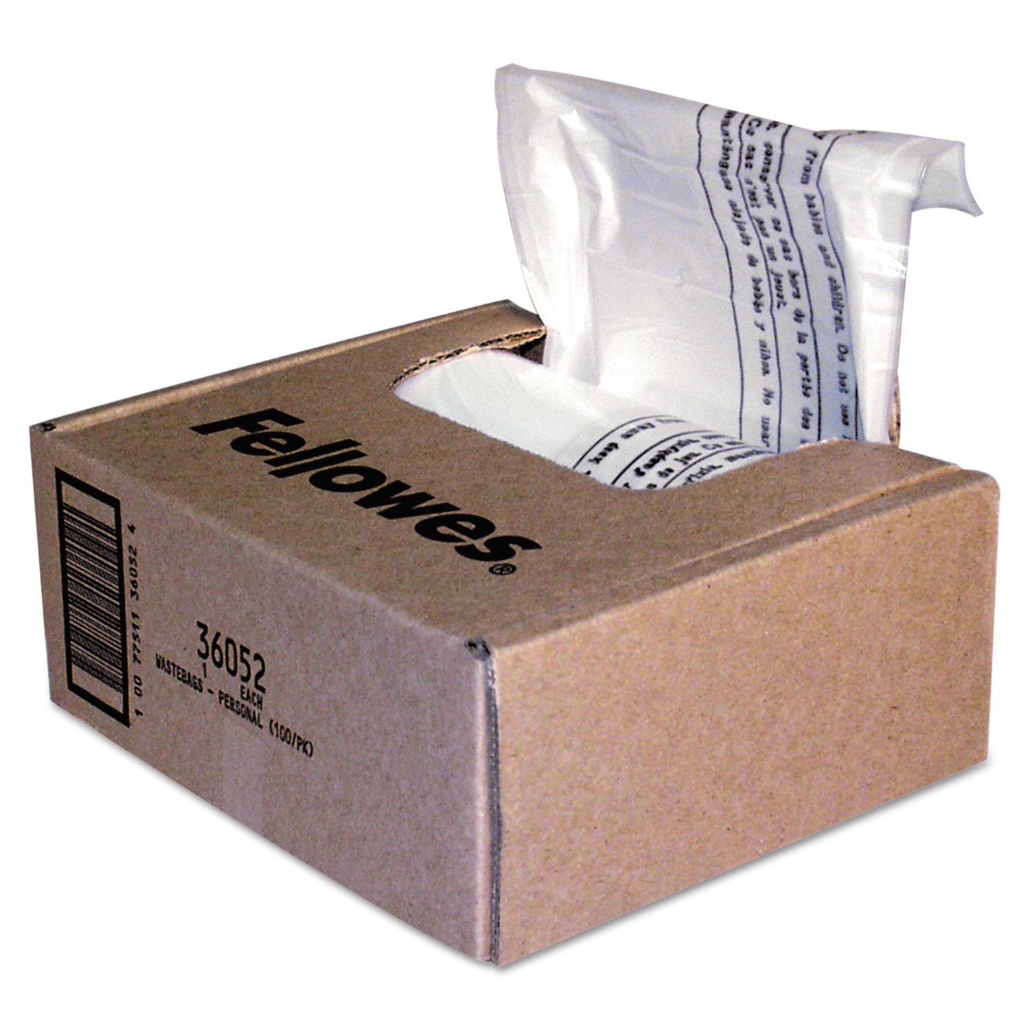 FELLOWES MFG. CO. Shredder Waste Bags, 6-7 gal Capacity, 100/Carton - Flipcost