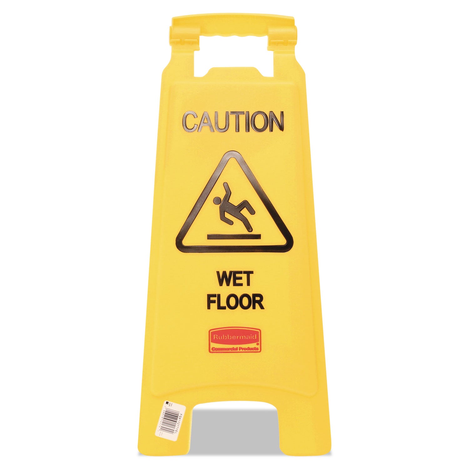 Rubbermaid® Commercial Caution Wet Floor Sign, 11 x 12 x 25, Bright Yellow