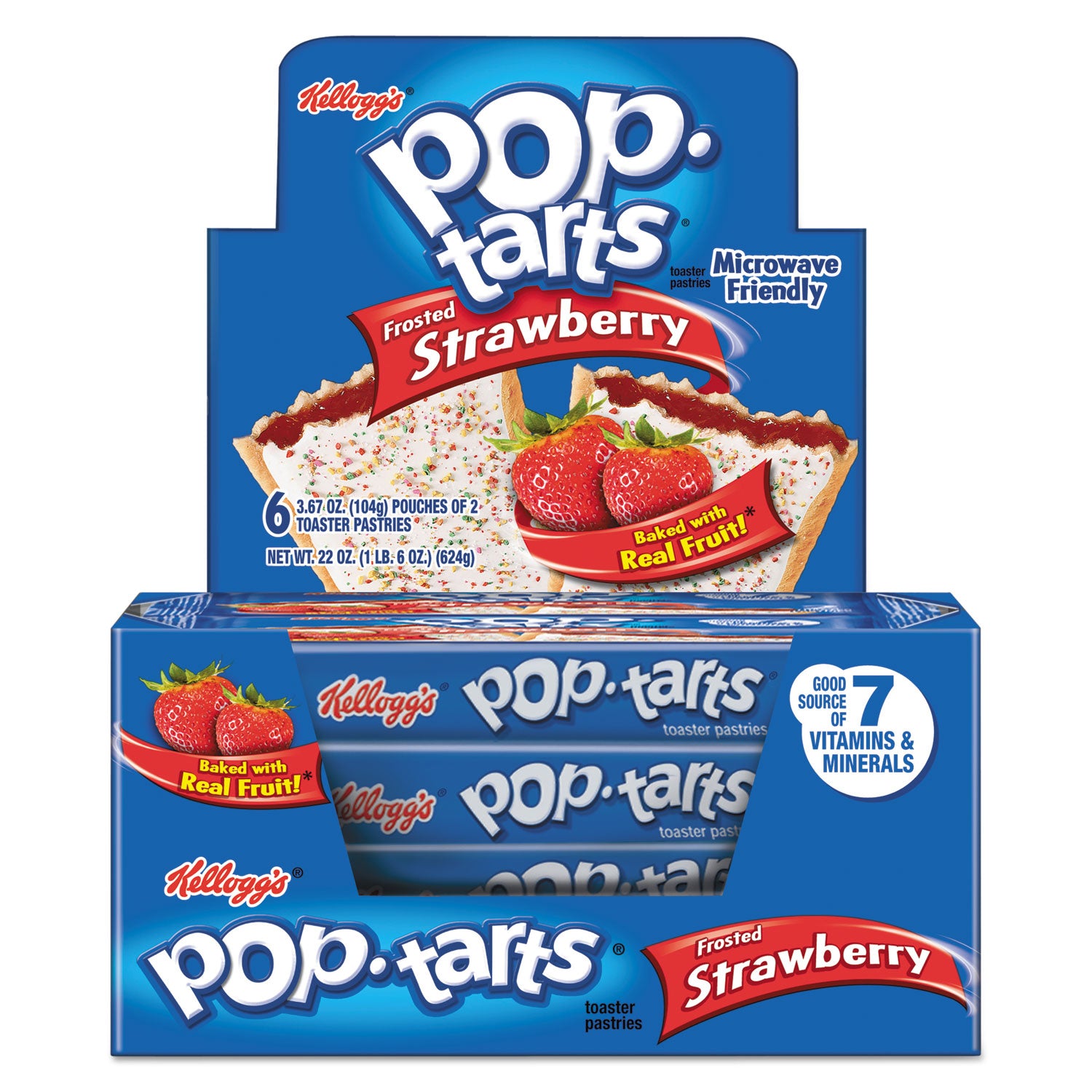 Kellogg's® Pop Tarts, Frosted Strawberry, 3.67 oz, 2/Pack, 6 Packs/Box