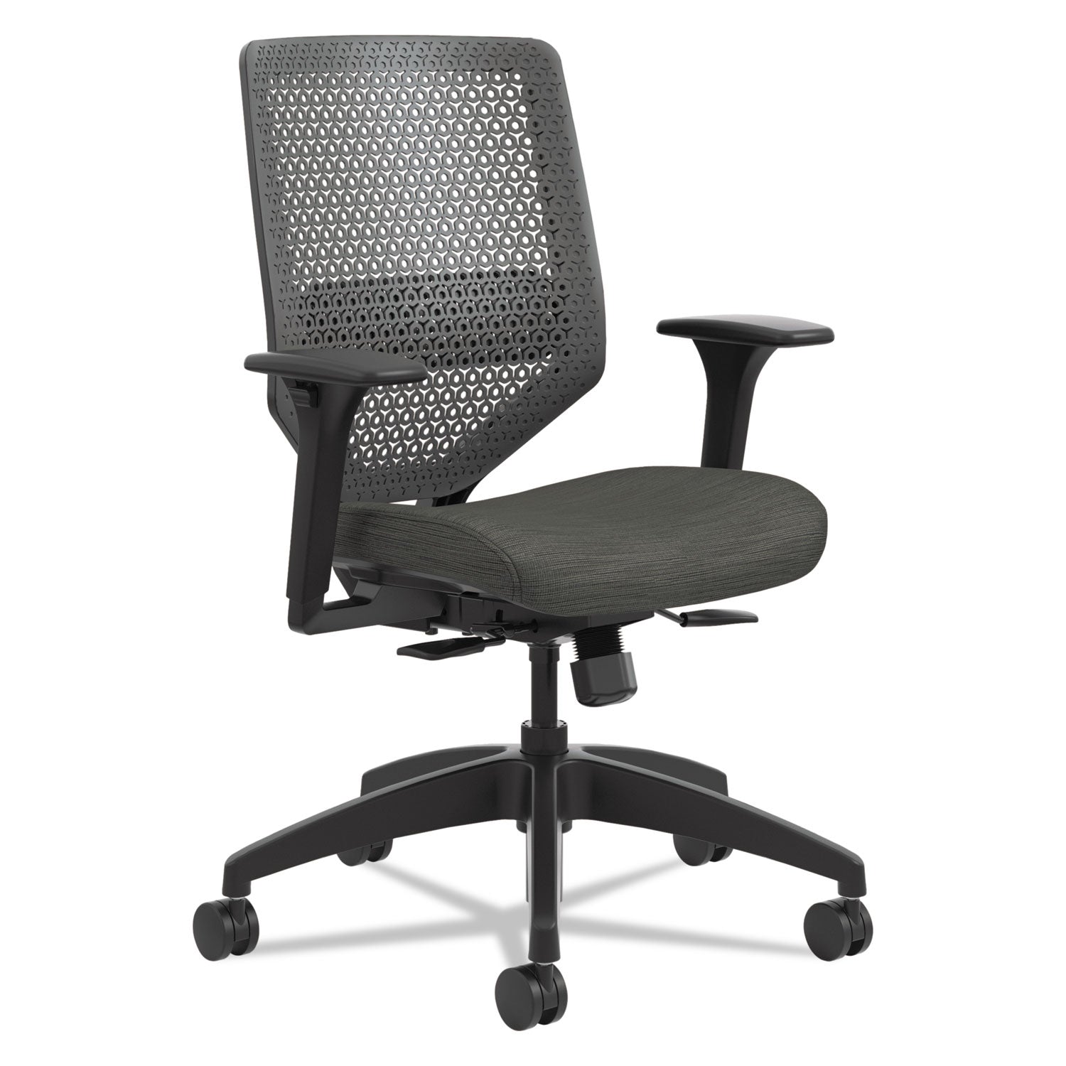 Solve Series ReActiv Back Task Chair, Supports Up to 300 lb, 18" to 23" Seat Height, Ink Seat, Charcoal Back, Black Base