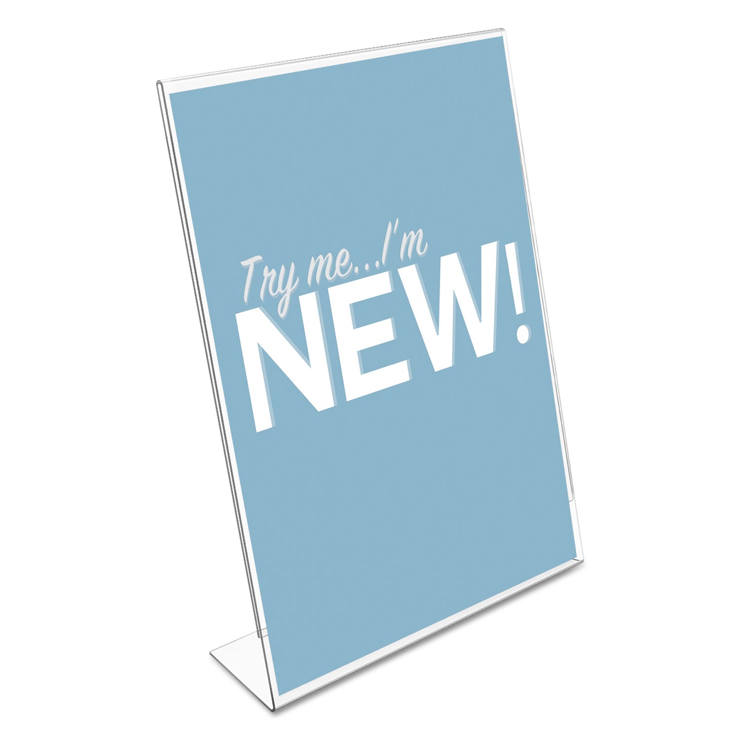 deflecto® Classic Image Slanted Sign Holder, Portrait, 8.5 x 11 Insert, Clear