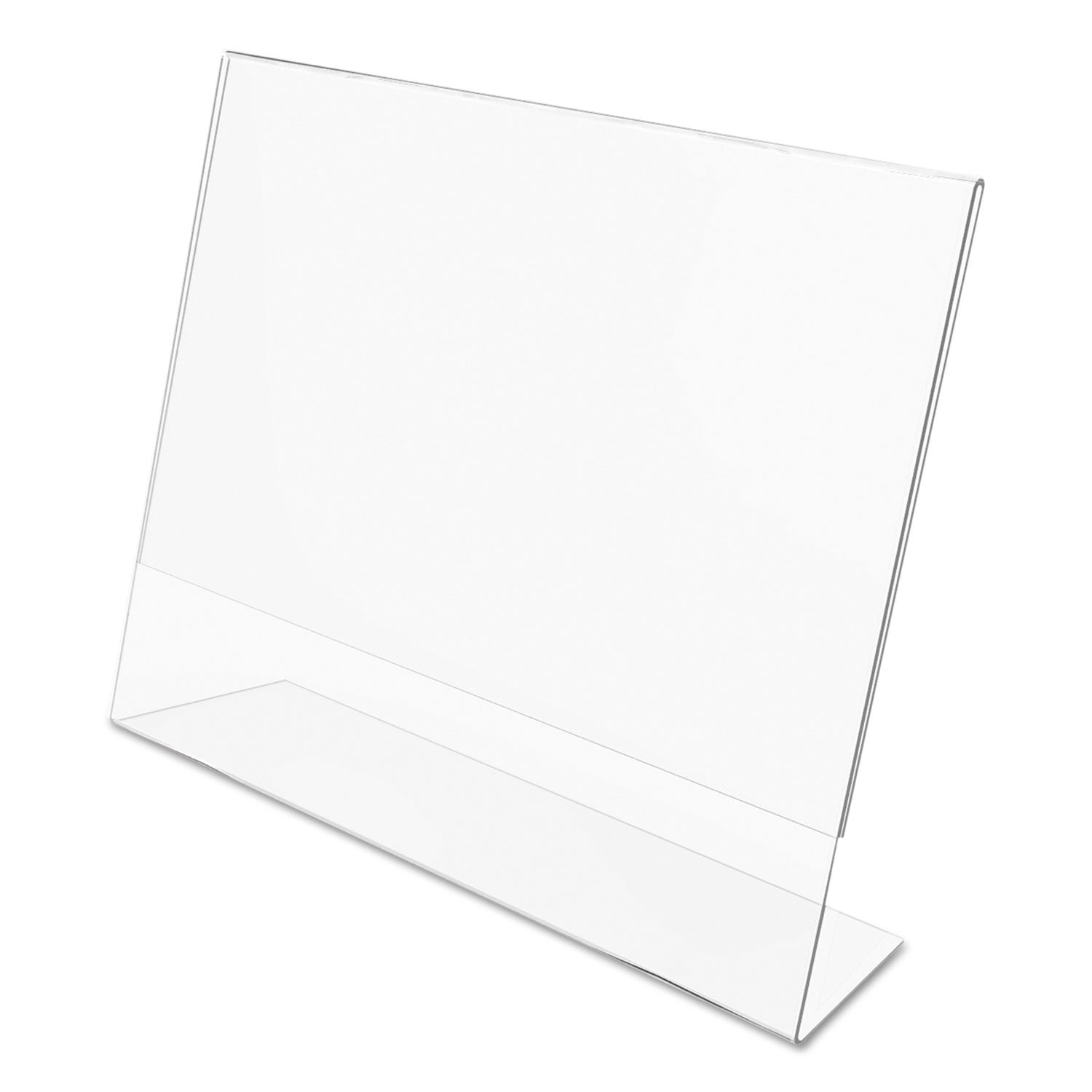 deflecto® Classic Image Slanted Sign Holder, Landscaped, 11 x 8.5 Insert, Clear