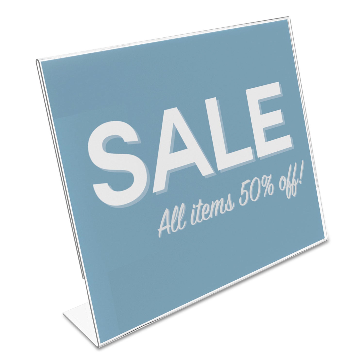 deflecto® Classic Image Slanted Sign Holder, Landscaped, 11 x 8.5 Insert, Clear