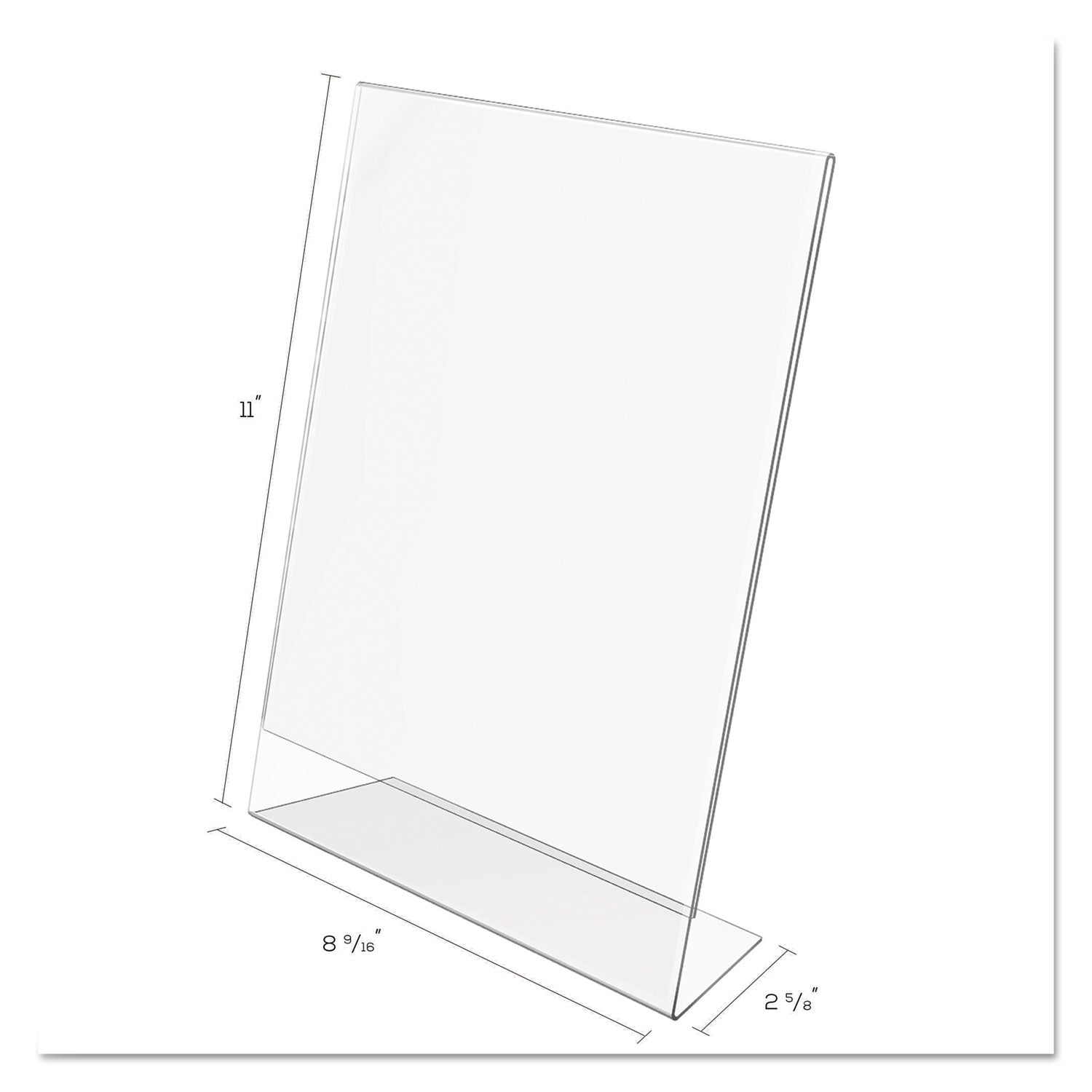 deflecto® Classic Image Slanted Sign Holder, Portrait, 8.5 x 11 Insert, Clear