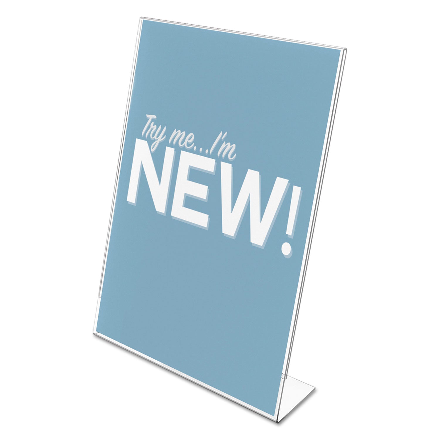 deflecto® Classic Image Slanted Sign Holder, Portrait, 8.5 x 11 Insert, Clear