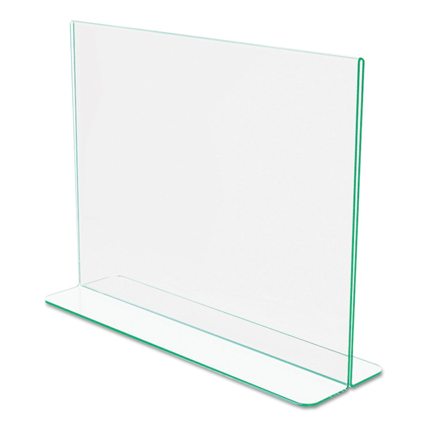 deflecto® Superior Image Premium Green Edge Sign Holders, 11 x 8.5 Insert, Clear/Green