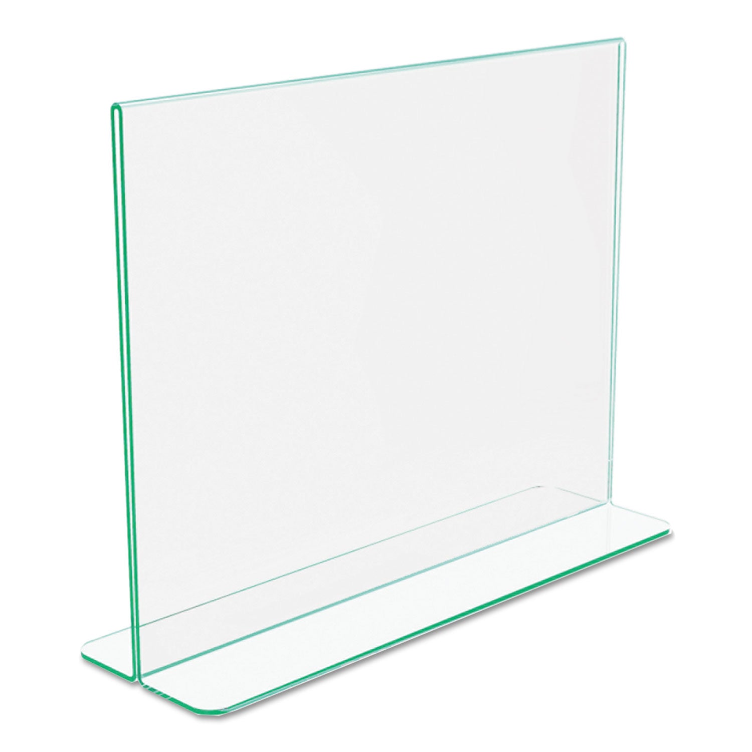 deflecto® Superior Image Premium Green Edge Sign Holders, 11 x 8.5 Insert, Clear/Green