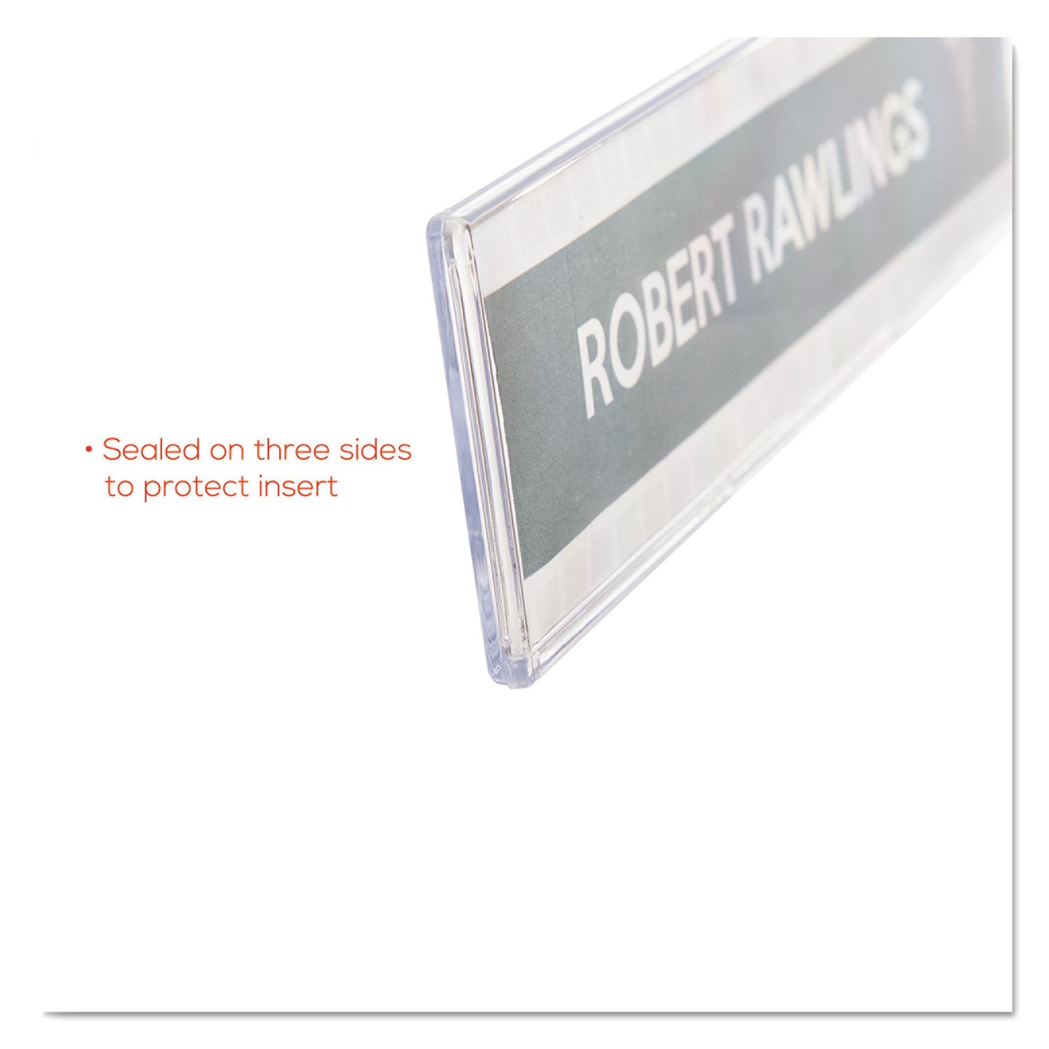 deflecto® Superior Image Cubicle Nameplate Sign Holder, 8.5 x 2 Insert, Clear