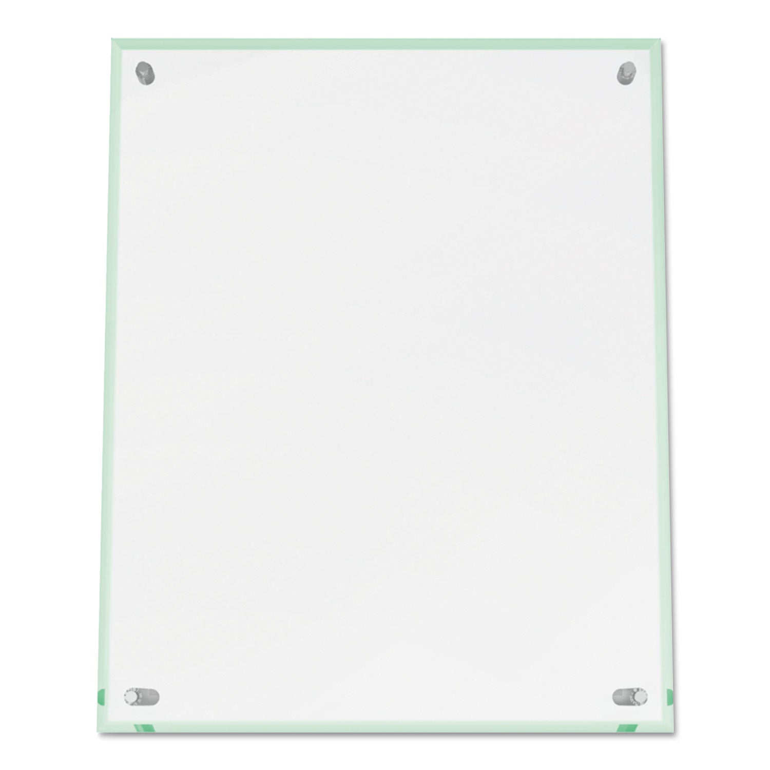 deflecto® Superior Image Beveled Edge Sign Holder, Letter Insert, Clear/Green-Tinted Edges