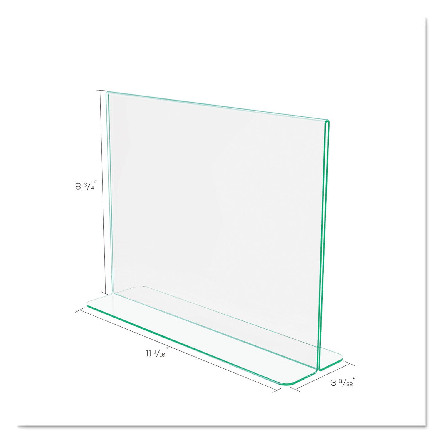 deflecto® Superior Image Premium Green Edge Sign Holders, 11 x 8.5 Insert, Clear/Green