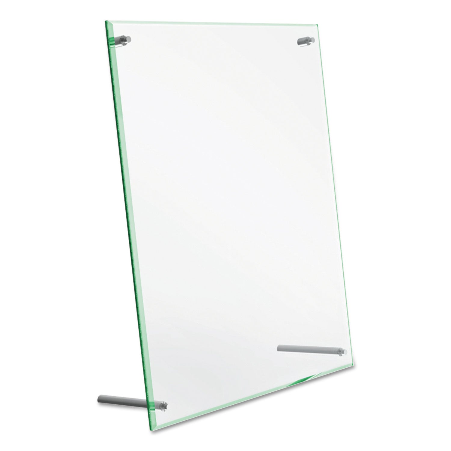 deflecto® Superior Image Beveled Edge Sign Holder, Letter Insert, Clear/Green-Tinted Edges