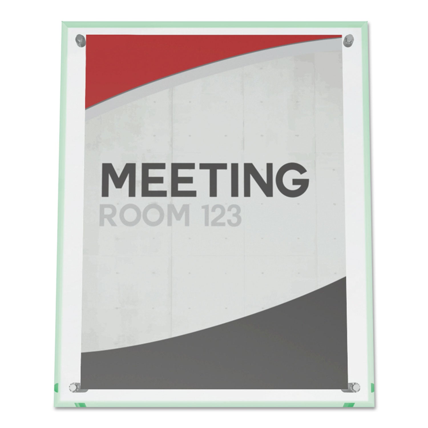 deflecto® Superior Image Beveled Edge Sign Holder, Letter Insert, Clear/Green-Tinted Edges