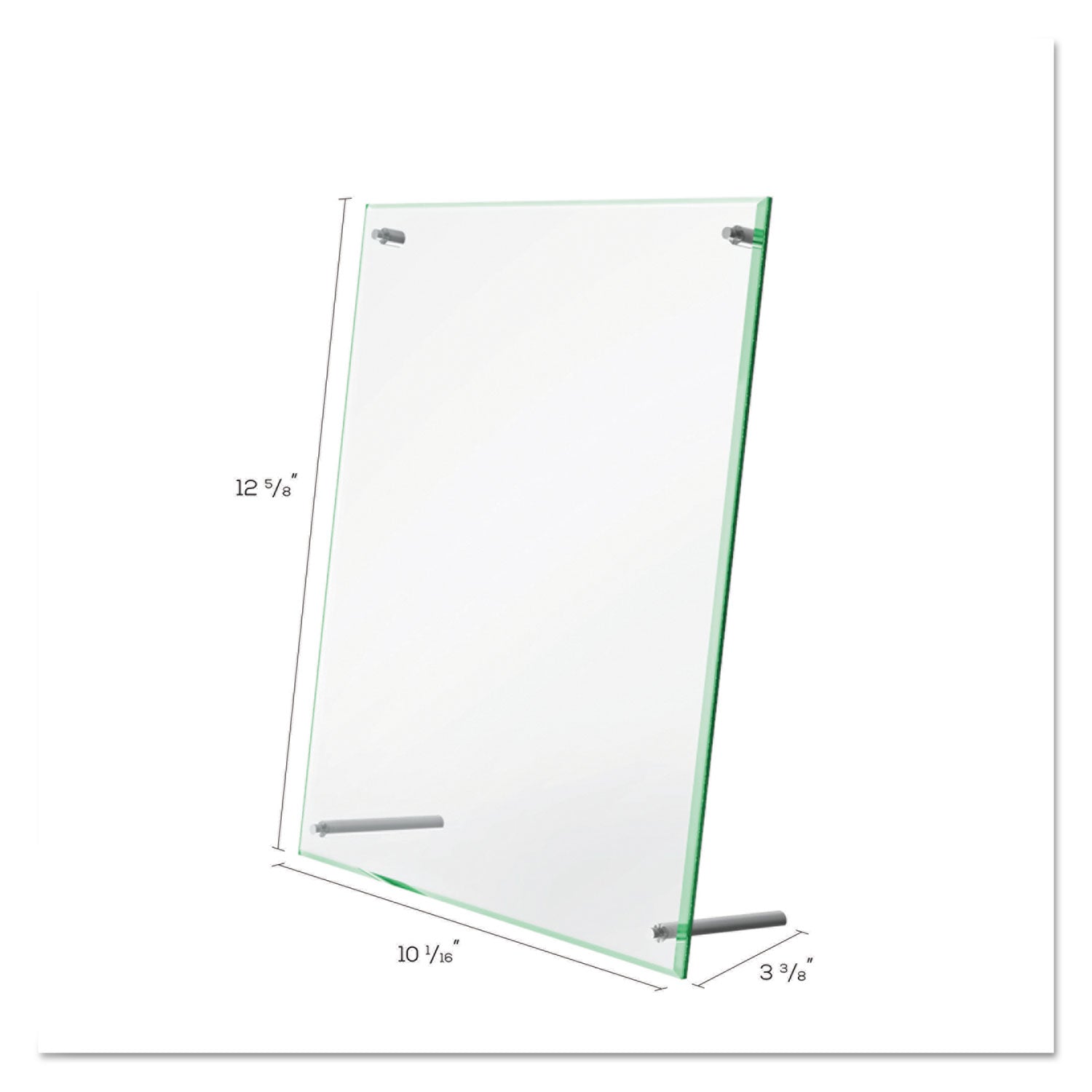 deflecto® Superior Image Beveled Edge Sign Holder, Letter Insert, Clear/Green-Tinted Edges