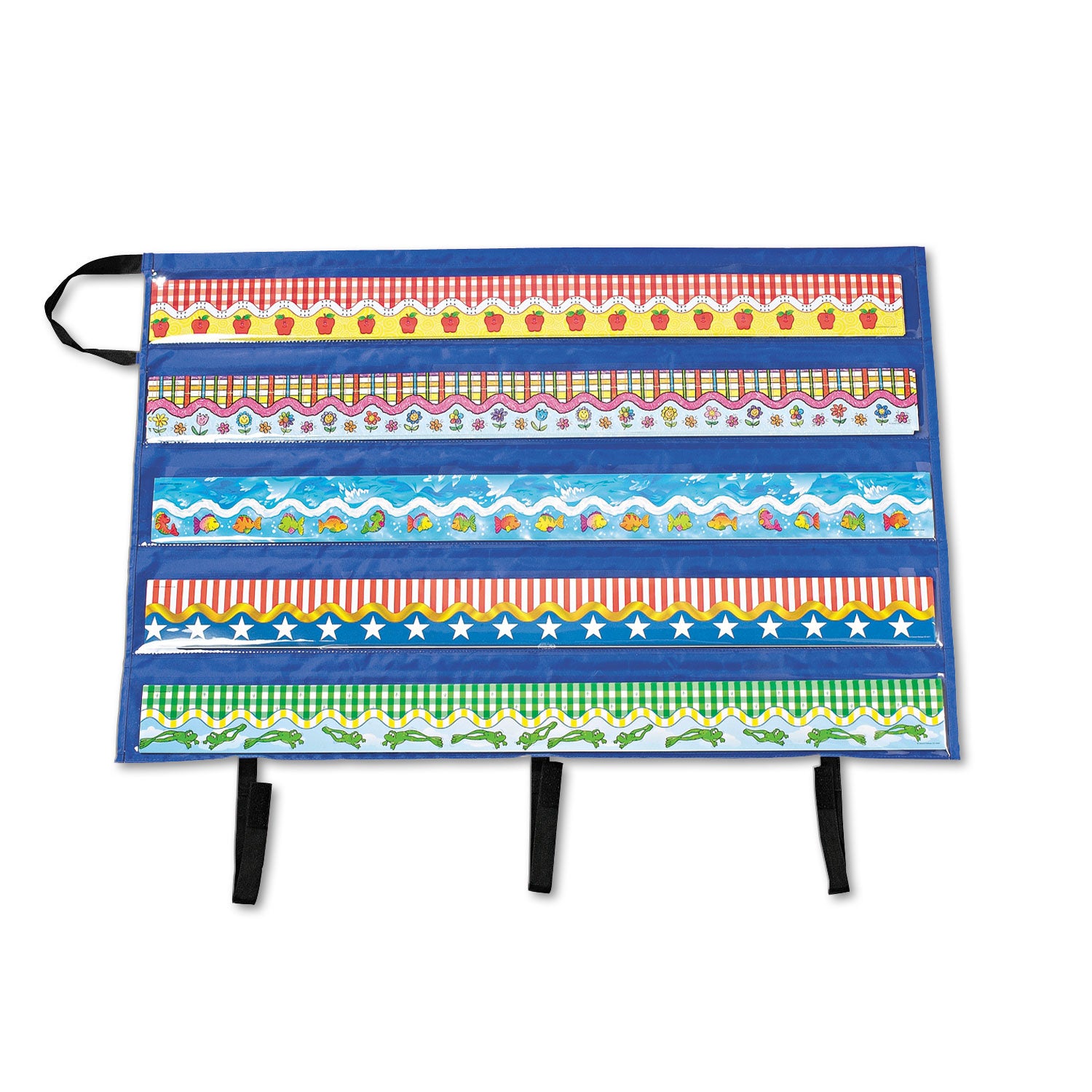 Border Storage Pocket Chart, Blue/Clear, 41" x 24.5"