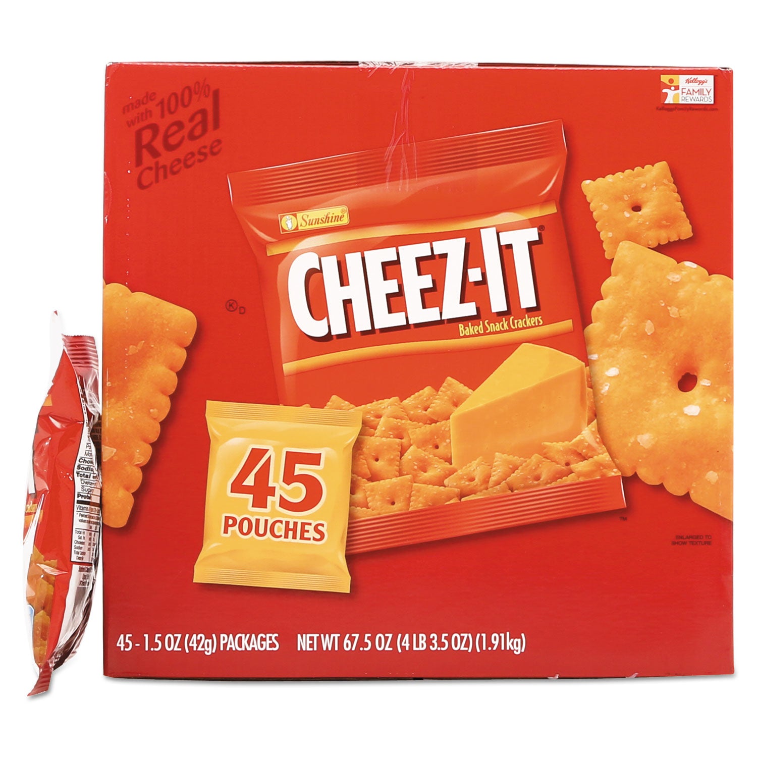 Sunshine® Cheez-it Crackers, Original, 1.5 oz Pack, 45 Packs/Carton