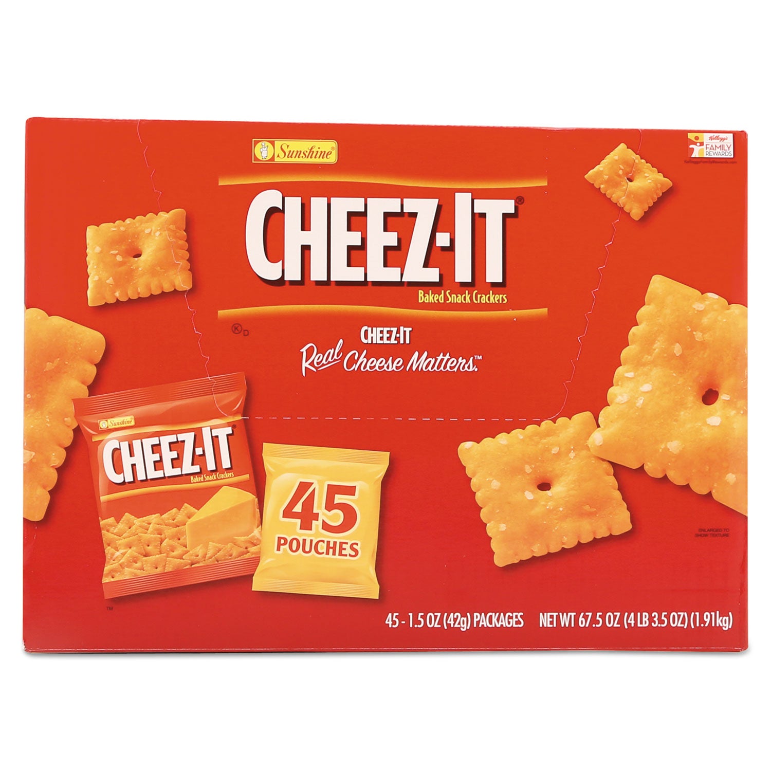 Sunshine® Cheez-it Crackers, Original, 1.5 oz Pack, 45 Packs/Carton