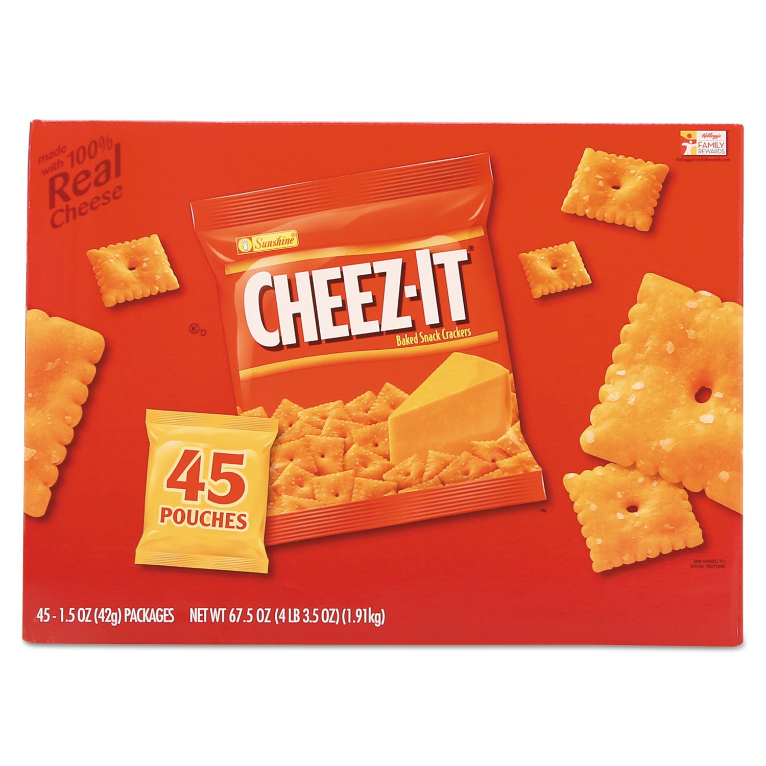 Sunshine® Cheez-it Crackers, Original, 1.5 oz Pack, 45 Packs/Carton