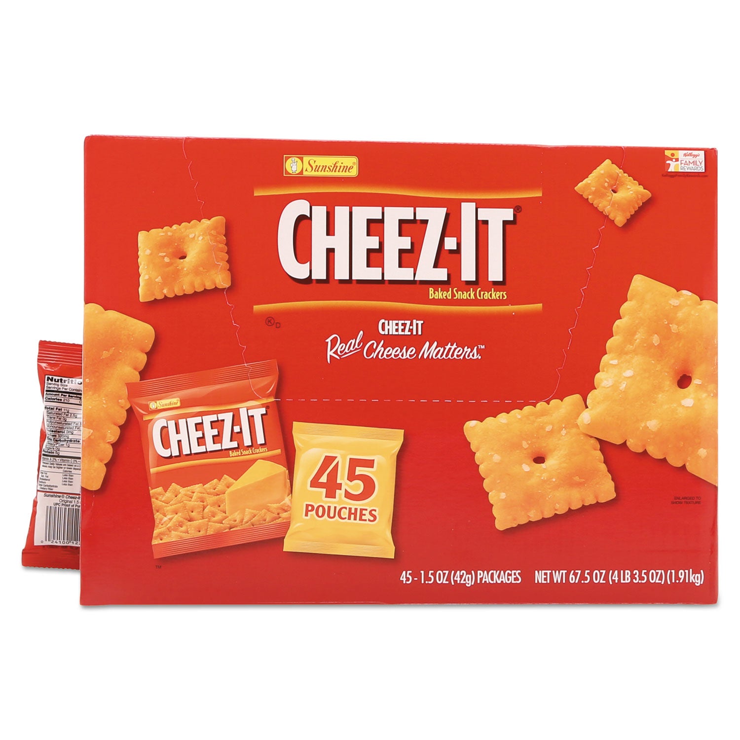 Sunshine® Cheez-it Crackers, Original, 1.5 oz Pack, 45 Packs/Carton