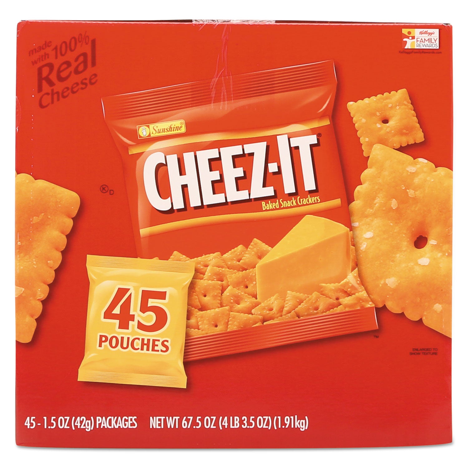 Sunshine® Cheez-it Crackers, Original, 1.5 oz Pack, 45 Packs/Carton