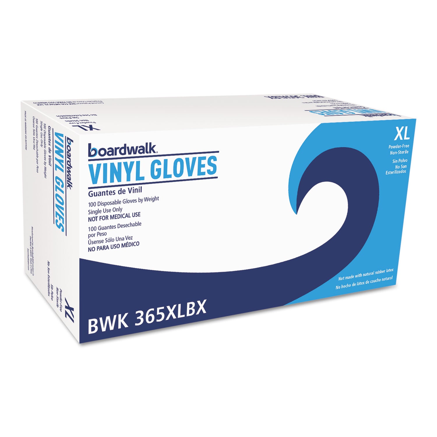 General Purpose Vinyl Gloves, Powder/Latex-Free, 2.6 mil, X-Large, Clear, 100/Box, 10 Boxes/Carton