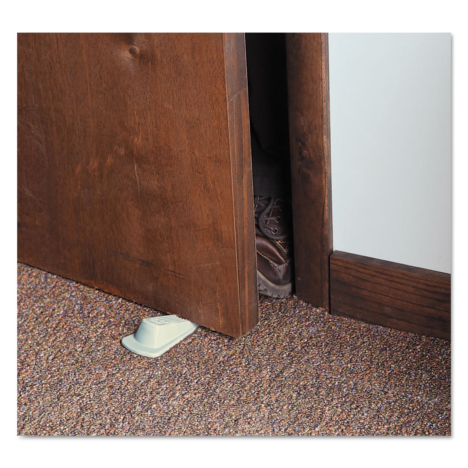 Master Caster® Big Foot Doorstop, No Slip Rubber Wedge, 2.25w x 4.75d x 1.25h, Beige