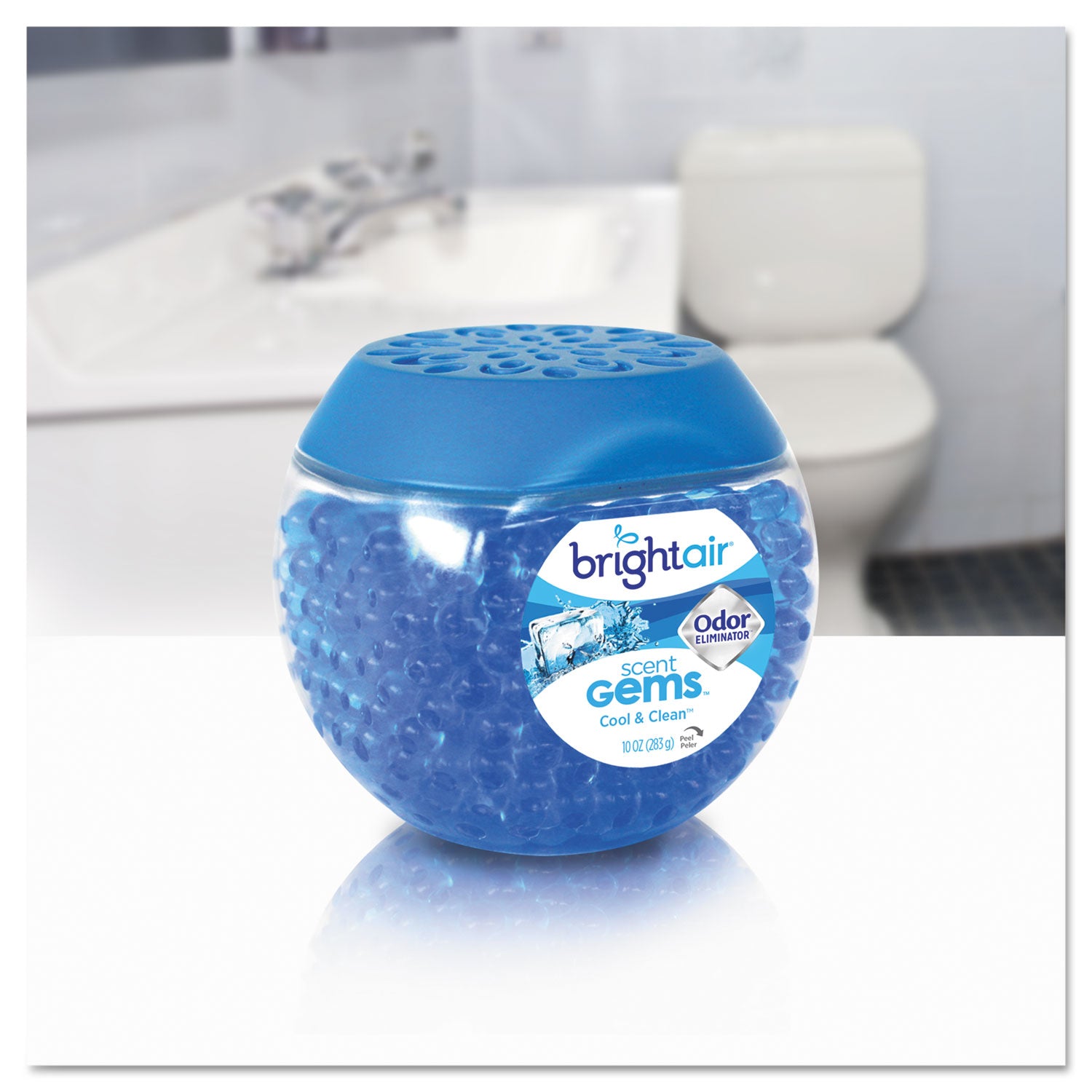 BRIGHT Air® Scent Gems Odor Eliminator, Cool and Clean, Blue, 10 oz Jar