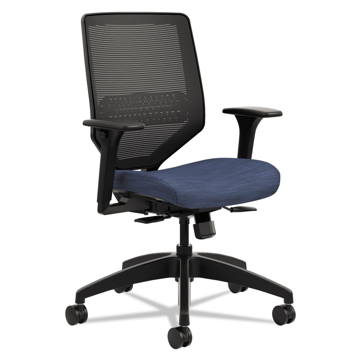 Solve Series Mesh Back Task Chair, Supports Up to 300 lb, 16" to 22" Seat Height, Midnight Seat, Black Back/Base