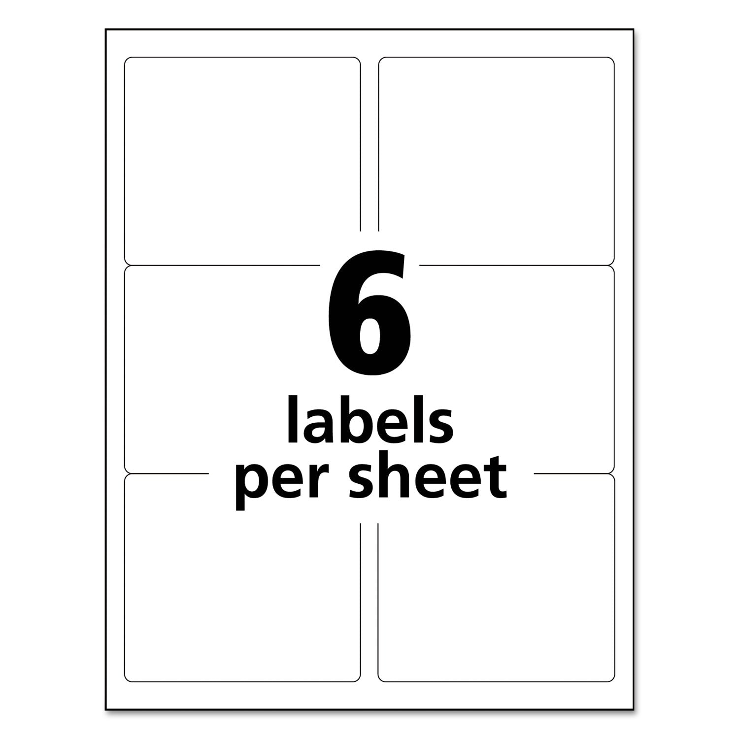 Avery® White Shipping Labels-Bulk Packs, Inkjet/Laser Printers, 3.33 x 4, White, 6/Sheet, 250 Sheets/Box