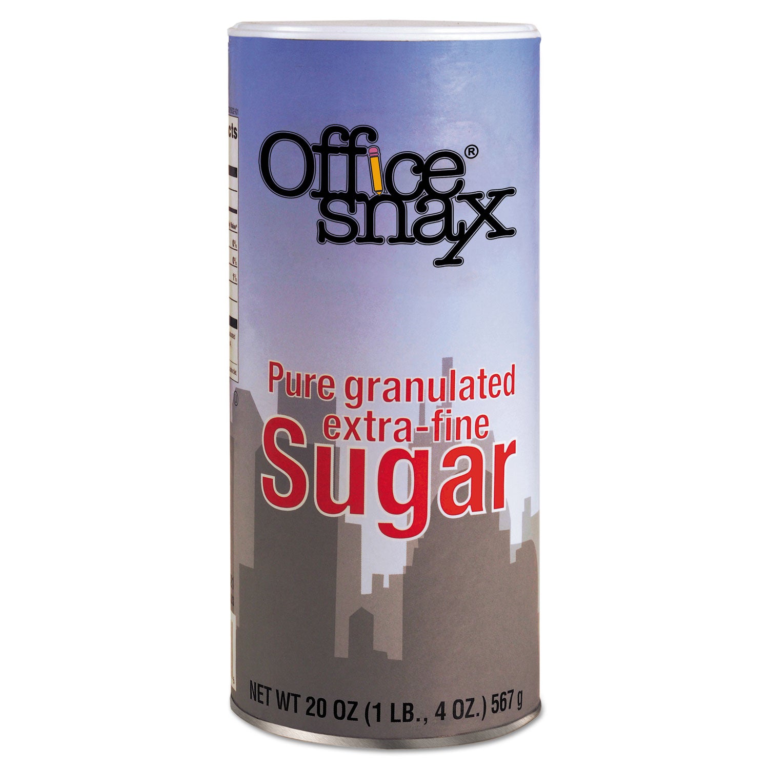 Reclosable Canister of Sugar, 20oz, 24/Carton