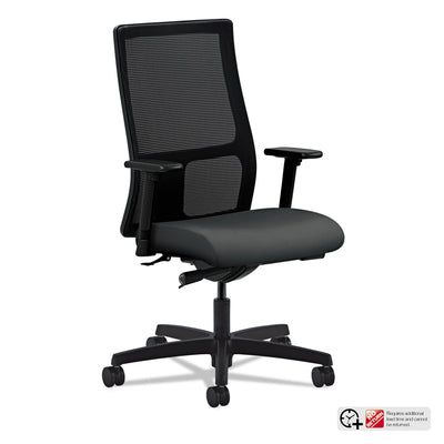 HON COMPANY Ignition Series Mesh Mid-Back Work Chair, Supports Up to 300 lb, 17.5" to 22" Seat Height, Iron Ore Seat, Black Back/Base - Flipcost