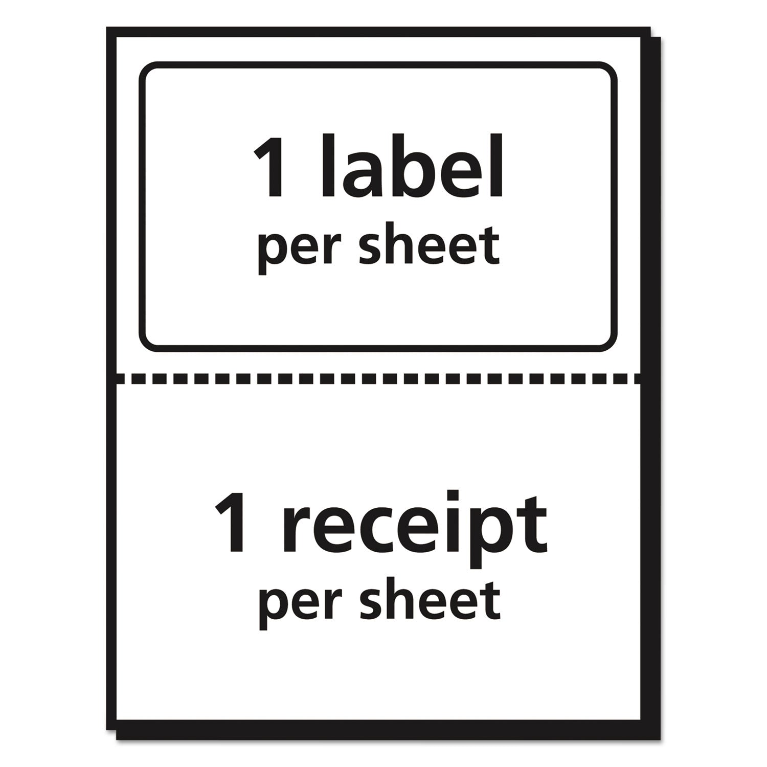 Avery® Shipping Labels with Paper Receipt and TrueBlock Technology, Inkjet/Laser Printers, 5.06 x 7.63, White, 50/Pack