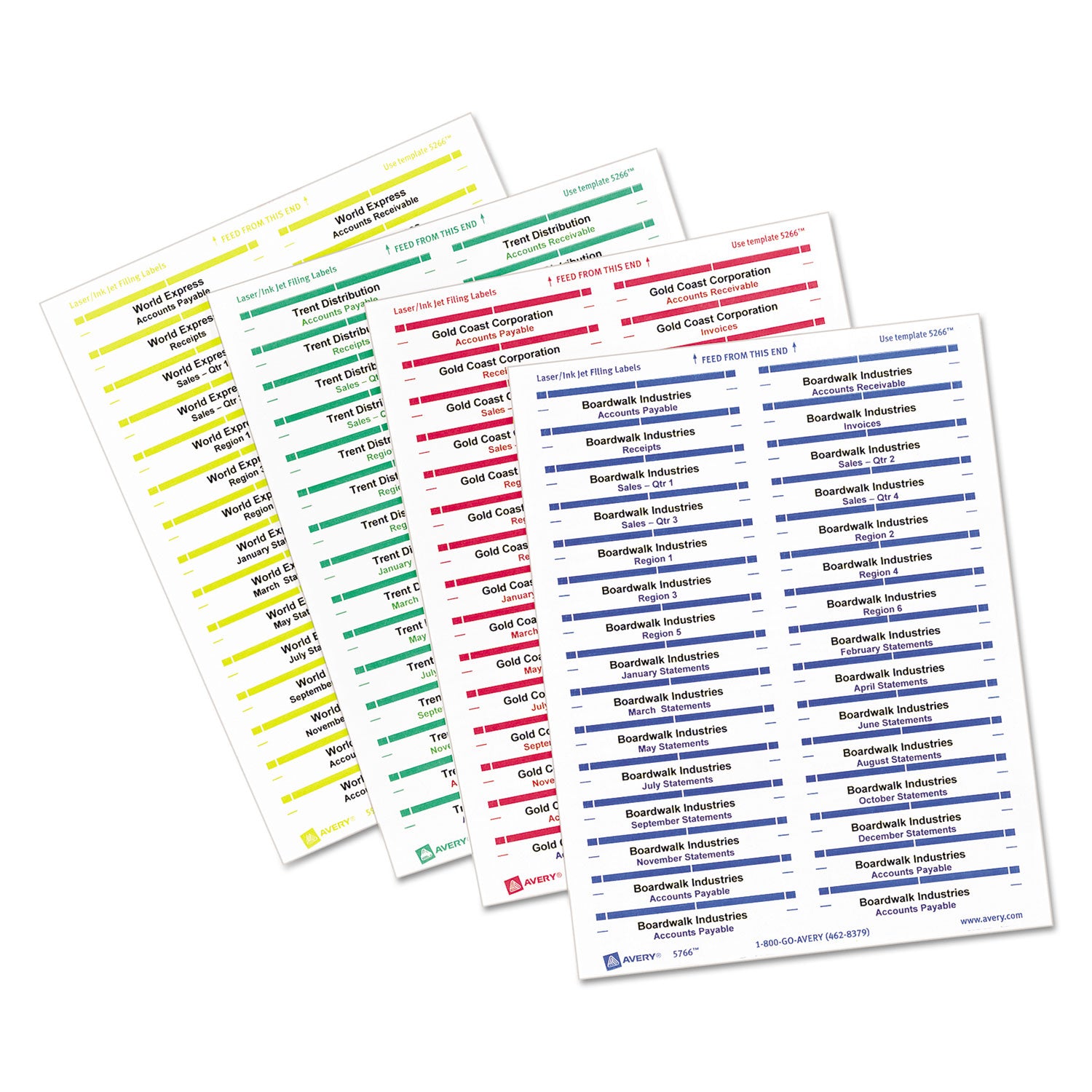 Avery® Removable File Folder Labels with Sure Feed Technology, 0.66 x 3.44, White, 30/Sheet, 25 Sheets/Pack