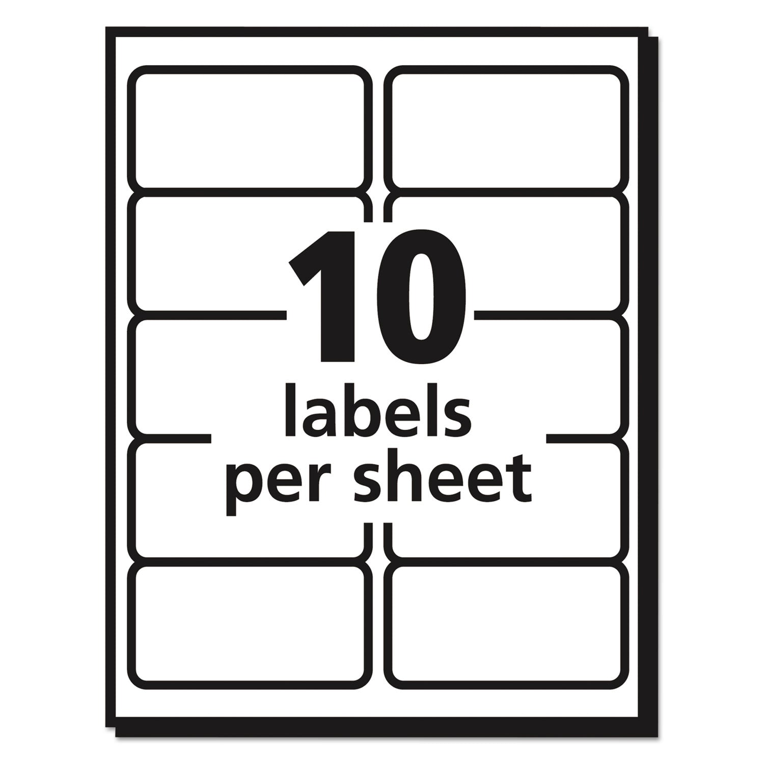 Avery® Shipping Labels w/ TrueBlock Technology, Inkjet Printers, 2 x 4, White, 10/Sheet, 50 Sheets/Box