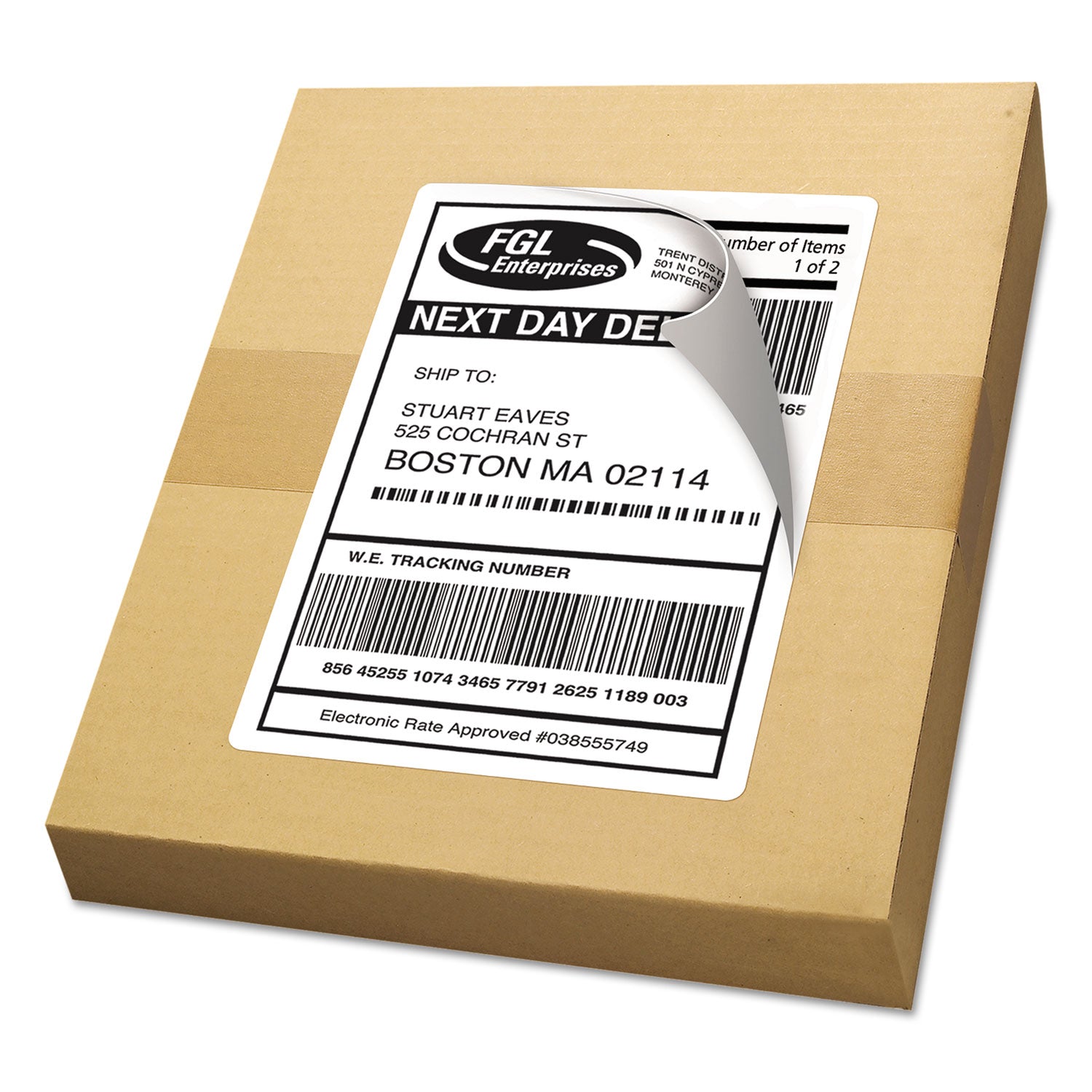 Avery® Shipping Labels w/ TrueBlock Technology, Inkjet Printers, 5.5 x 8.5, White, 2/Sheet, 25 Sheets/Pack