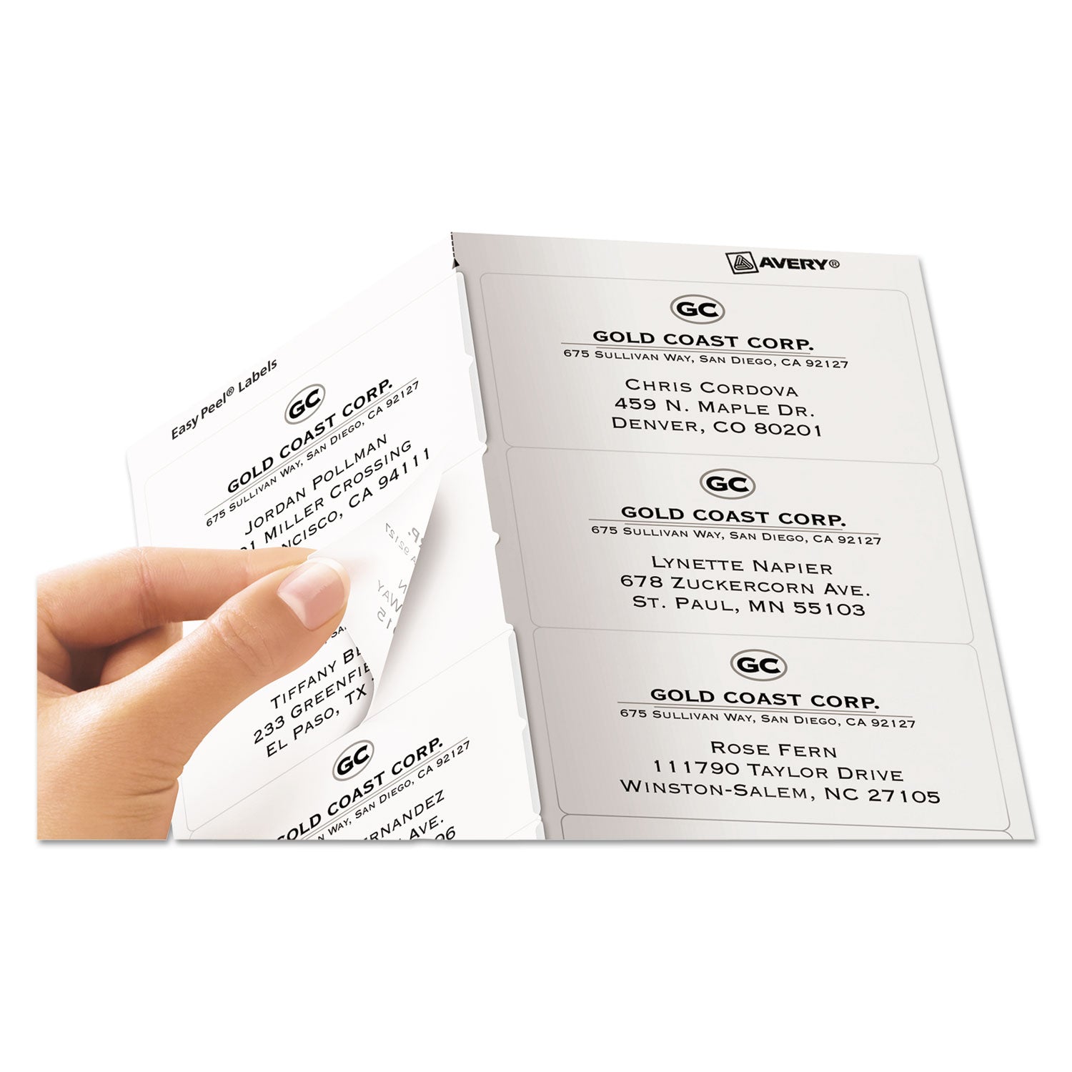 Avery® Matte Clear Easy Peel Mailing Labels w/ Sure Feed Technology, Laser Printers, 2 x 4, Clear, 10/Sheet, 50 Sheets/Box