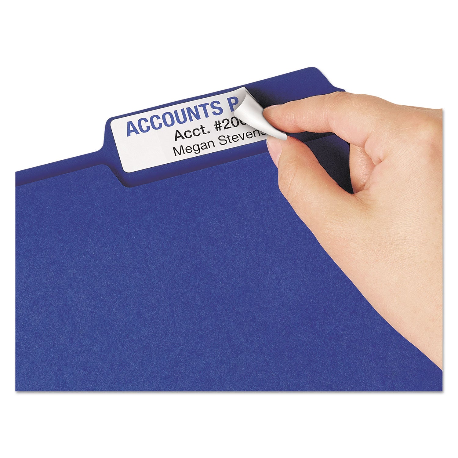 Avery® Removable File Folder Labels with Sure Feed Technology, 0.94 x 3.44, White, 18/Sheet, 25 Sheets/Pack