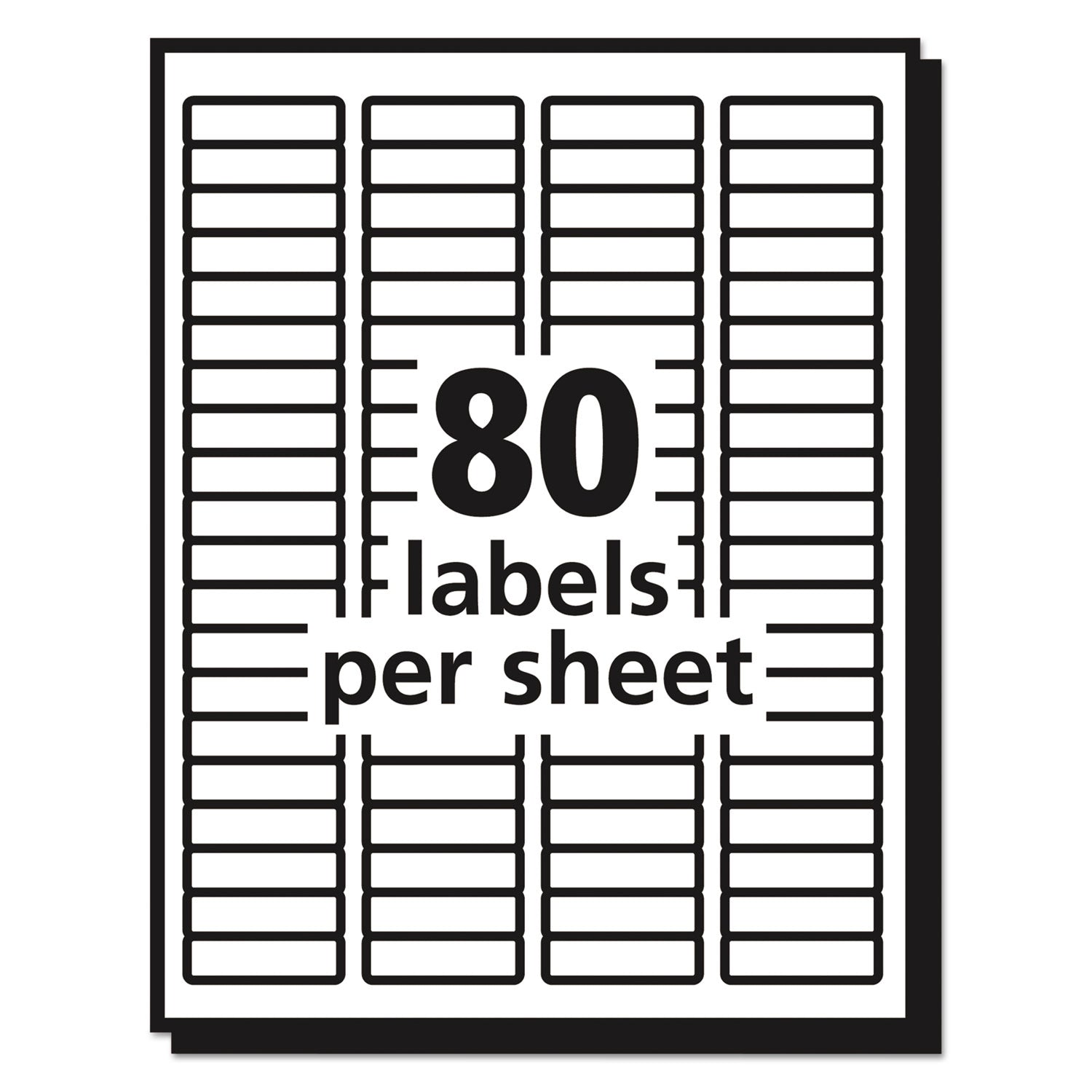 Avery® Matte Clear Easy Peel Mailing Labels w/ Sure Feed Technology, Laser Printers, 0.5 x 1.75, Clear, 80/Sheet, 25 Sheets/Box