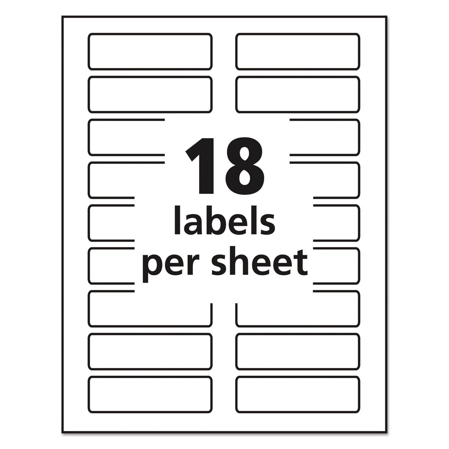 Avery® Removable File Folder Labels with Sure Feed Technology, 0.94 x 3.44, White, 18/Sheet, 25 Sheets/Pack