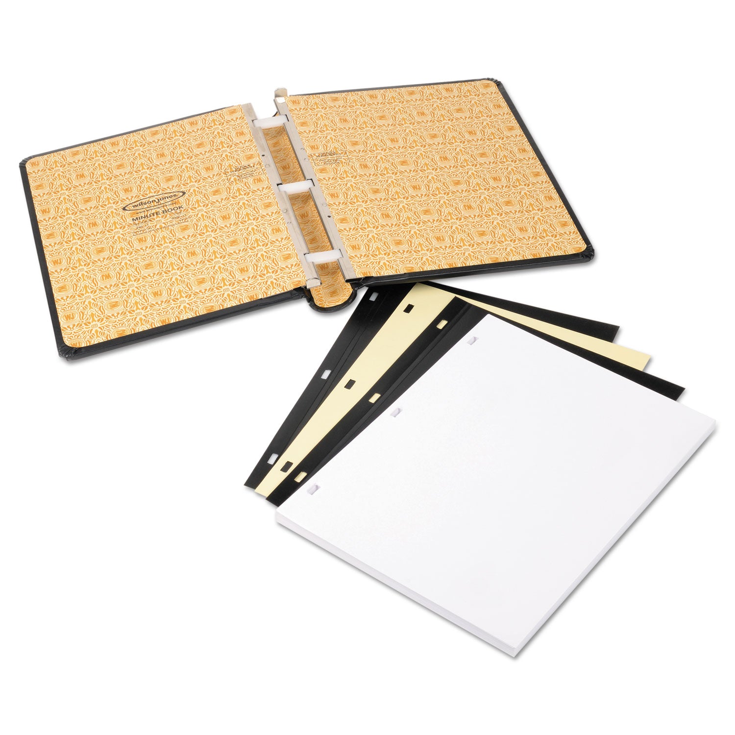 Wilson Jones® Looseleaf Corporation Minute Book, 1-Subject, Unruled, Black/Gold Cover, (250) 11 x 8.5 Sheets