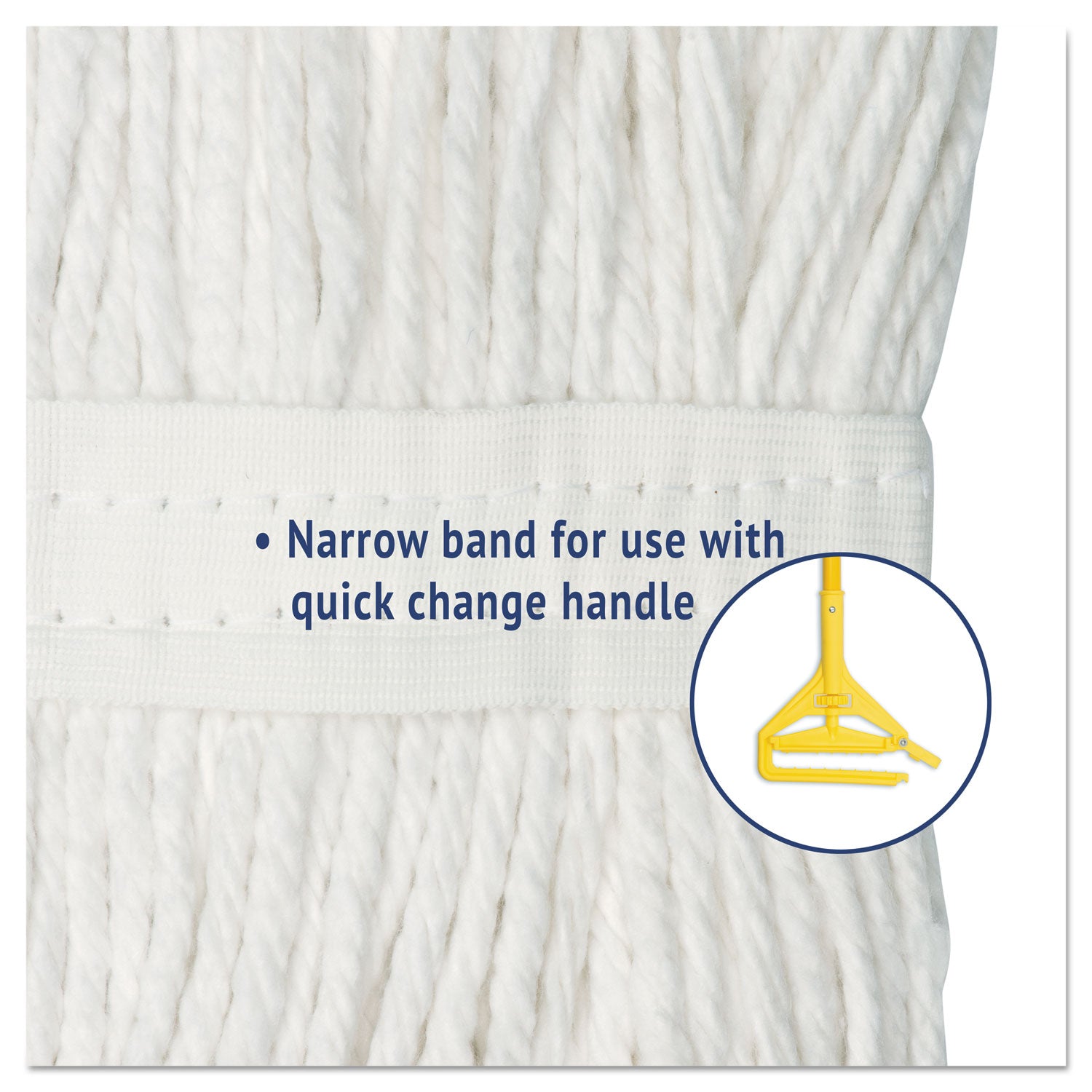 Boardwalk® Premium Cut-End Wet Mop Heads, Cotton, 24oz, White, 12/Carton