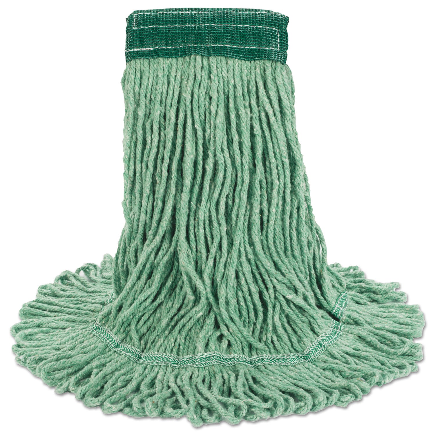 Boardwalk® Super Loop Wet Mop Head, Cotton/Synthetic Fiber, 5" Headband, Medium Size, Green