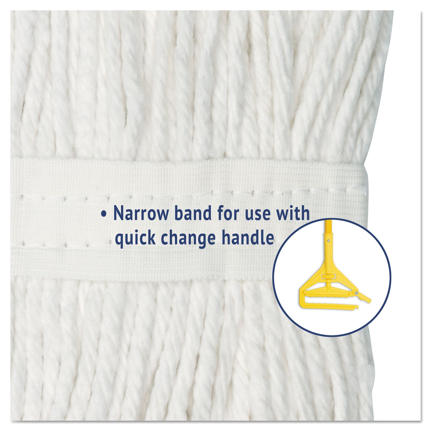 Boardwalk® Cut-End Wet Mop Head, Cotton, No. 20, White