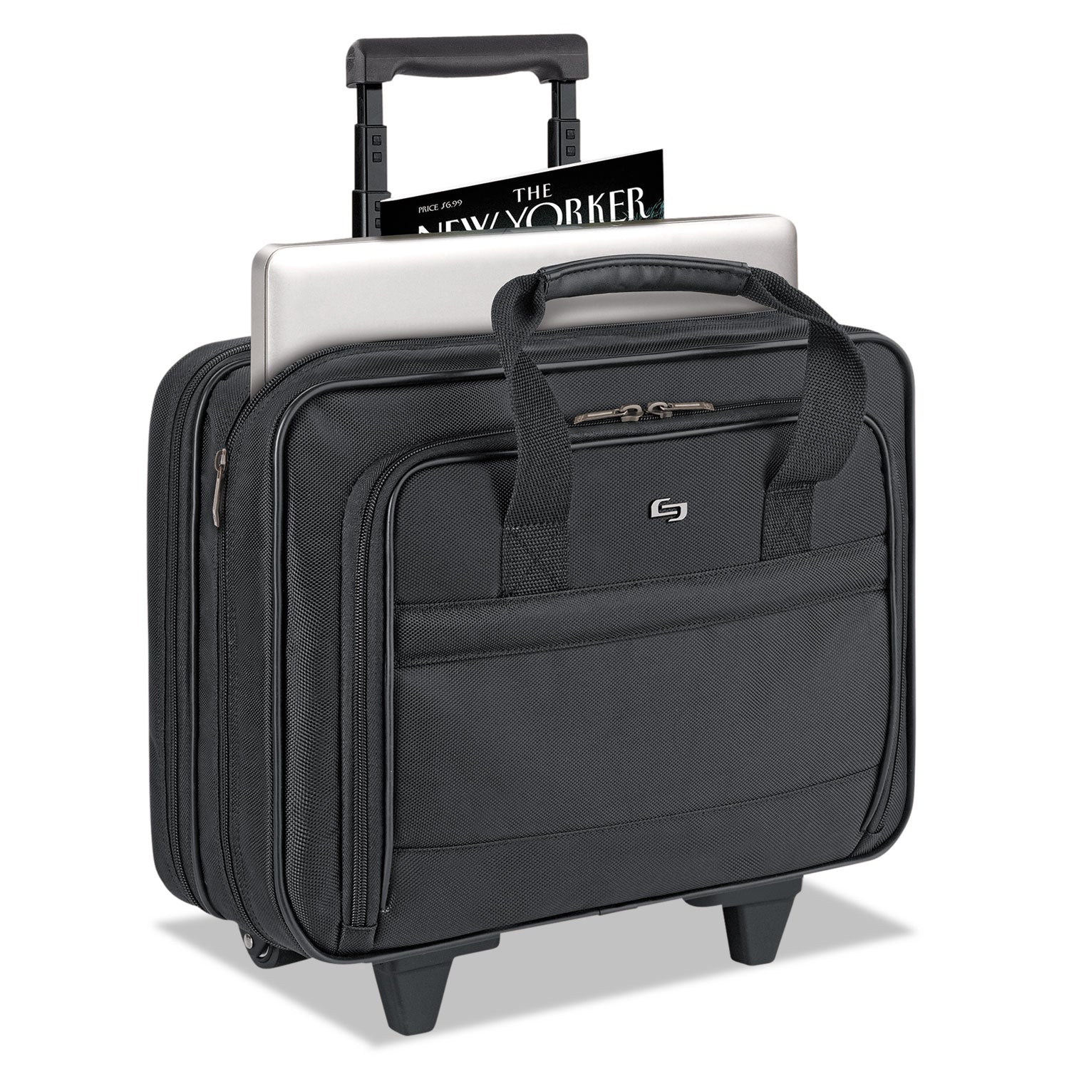 Solo Classic Rolling Case, Fits Devices Up to 15.6", Ballistic Polyester, 15.94 x 5.9 x 12, Black