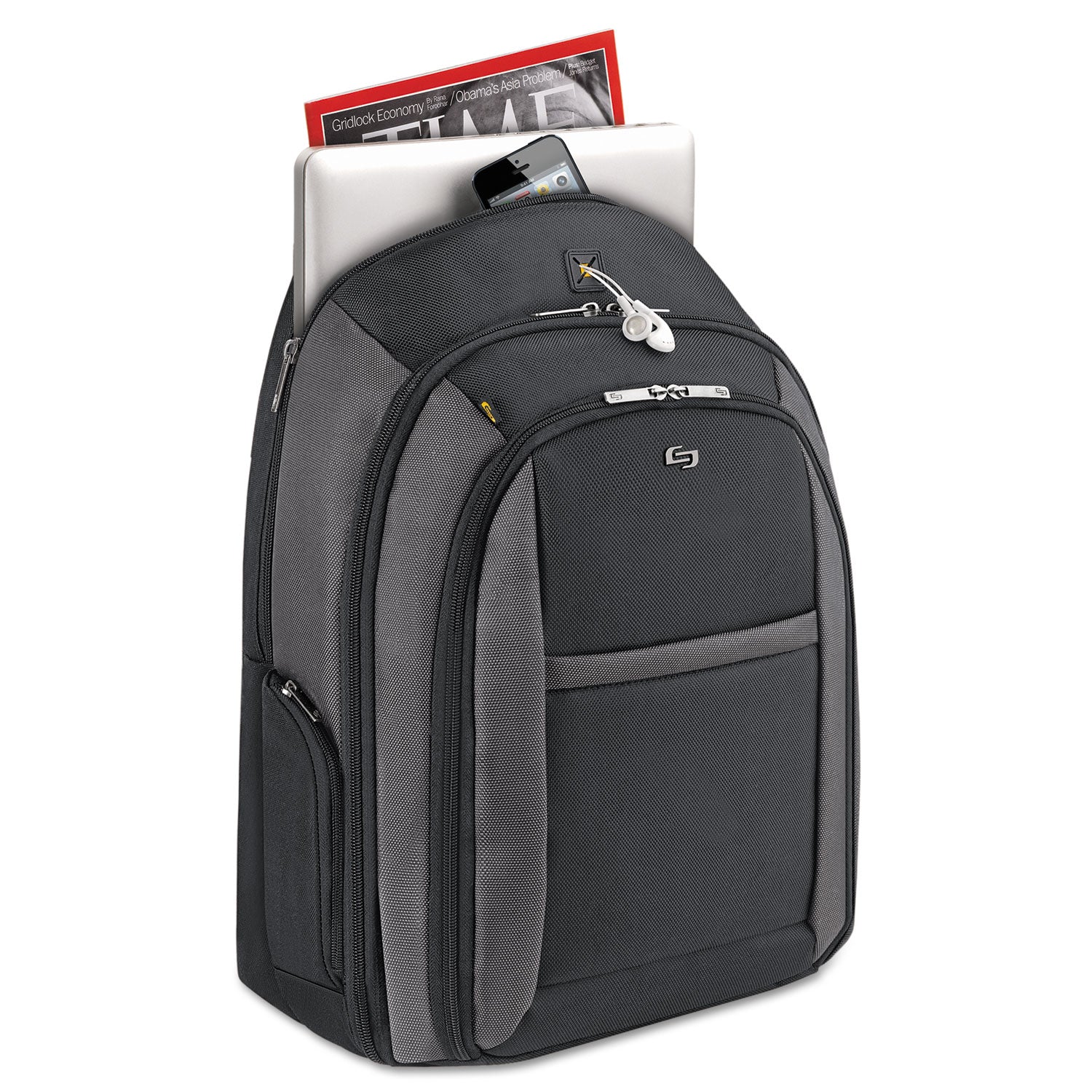 Solo Pro CheckFast Backpack, Fits Devices Up to 16", Ballistic Polyester, 13.75 x 6.5 x 17.75, Black