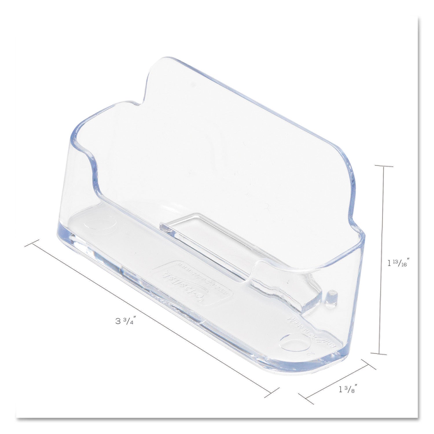 deflecto® Horizontal Business Card Holder, Holds 50 Cards, 3.88 x 1.38 x 1.81, Plastic, Clear