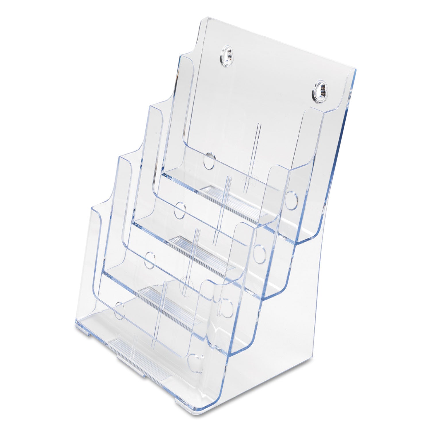 deflecto® 4-Compartment DocuHolder, Magazine Size, 9.38w x 7d x 13.63h, Clear