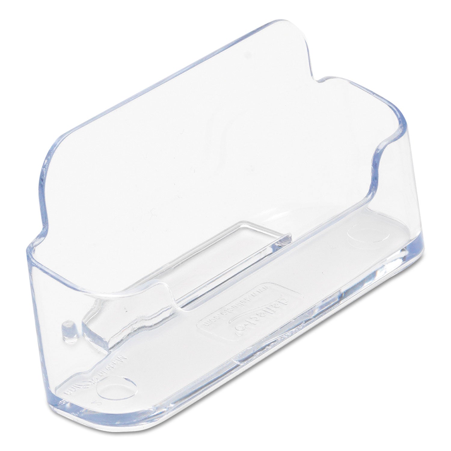 deflecto® Horizontal Business Card Holder, Holds 50 Cards, 3.88 x 1.38 x 1.81, Plastic, Clear