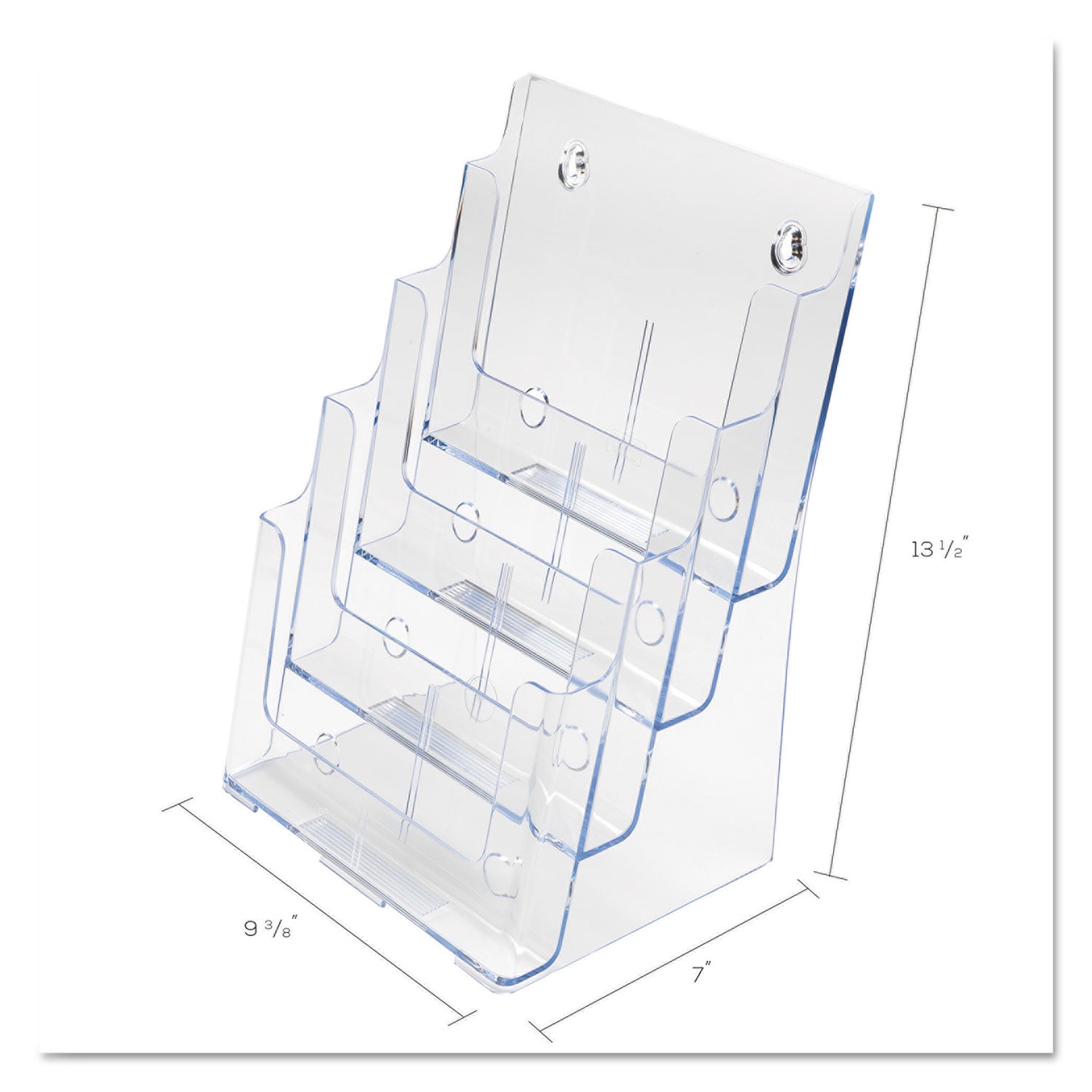 deflecto® 4-Compartment DocuHolder, Magazine Size, 9.38w x 7d x 13.63h, Clear