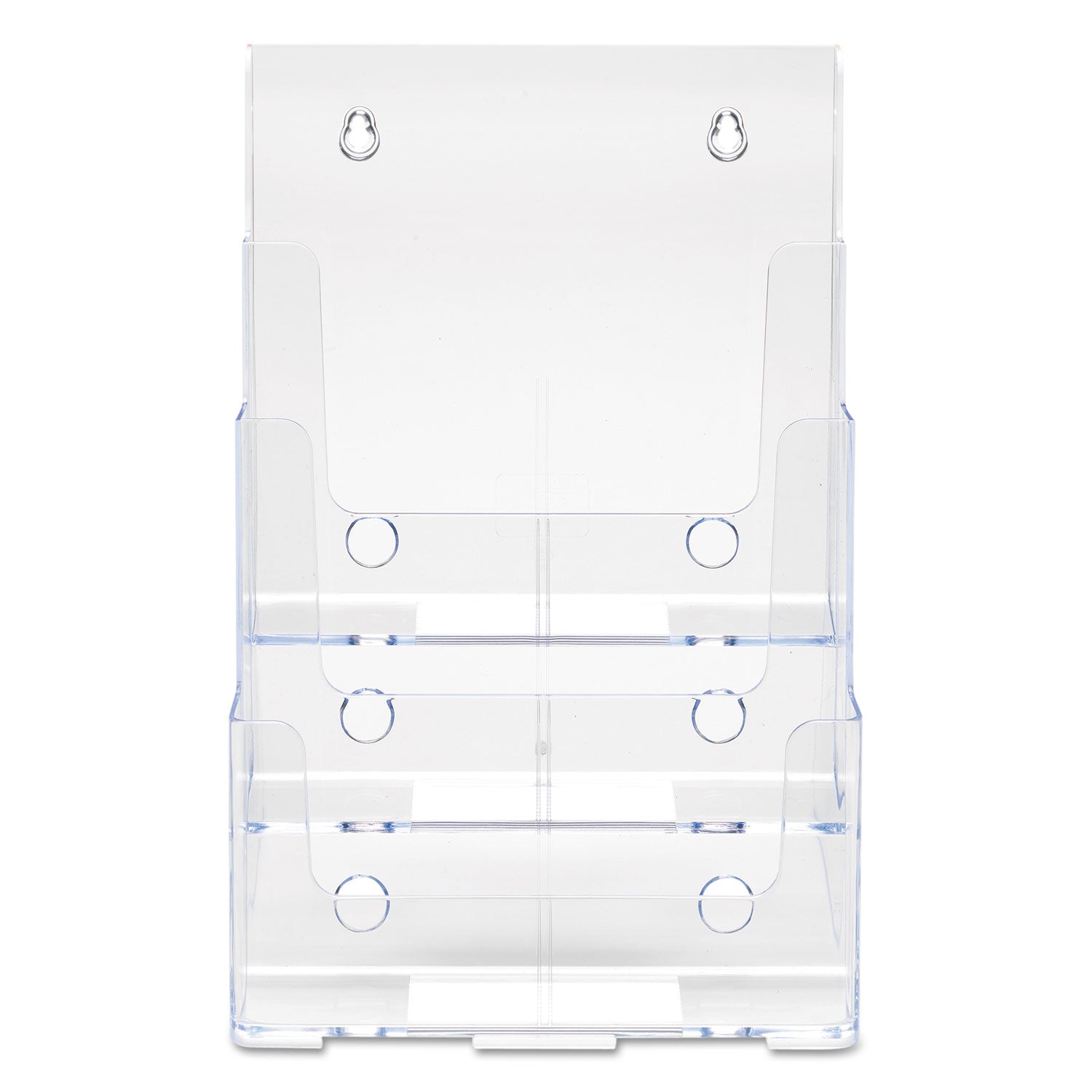 deflecto® 3-Compartment DocuHolder, Magazine Size, 9.5w x 6.25d x 12.63, Clear