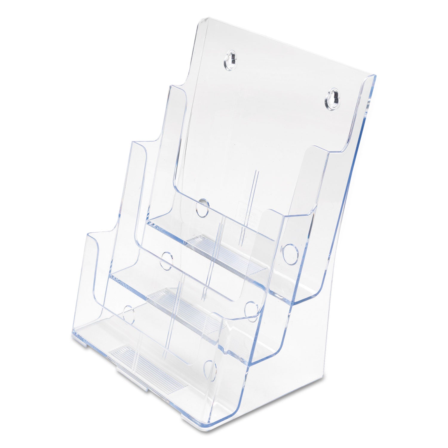 deflecto® 3-Compartment DocuHolder, Magazine Size, 9.5w x 6.25d x 12.63, Clear